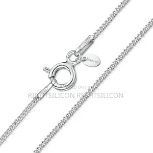 Usa Amberta 925 Sterling Silver 1.1 Mm Curb Chain Necklace