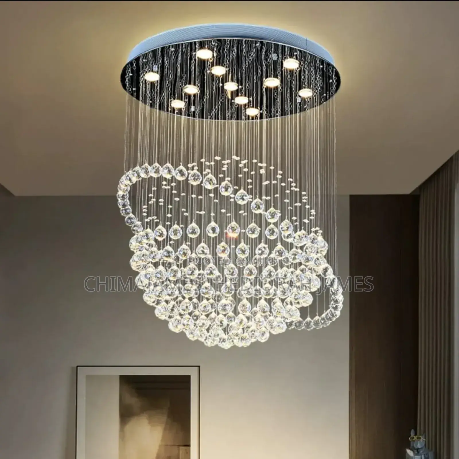 Spiral Suspension Lightings Crystal Stair Chandeliers