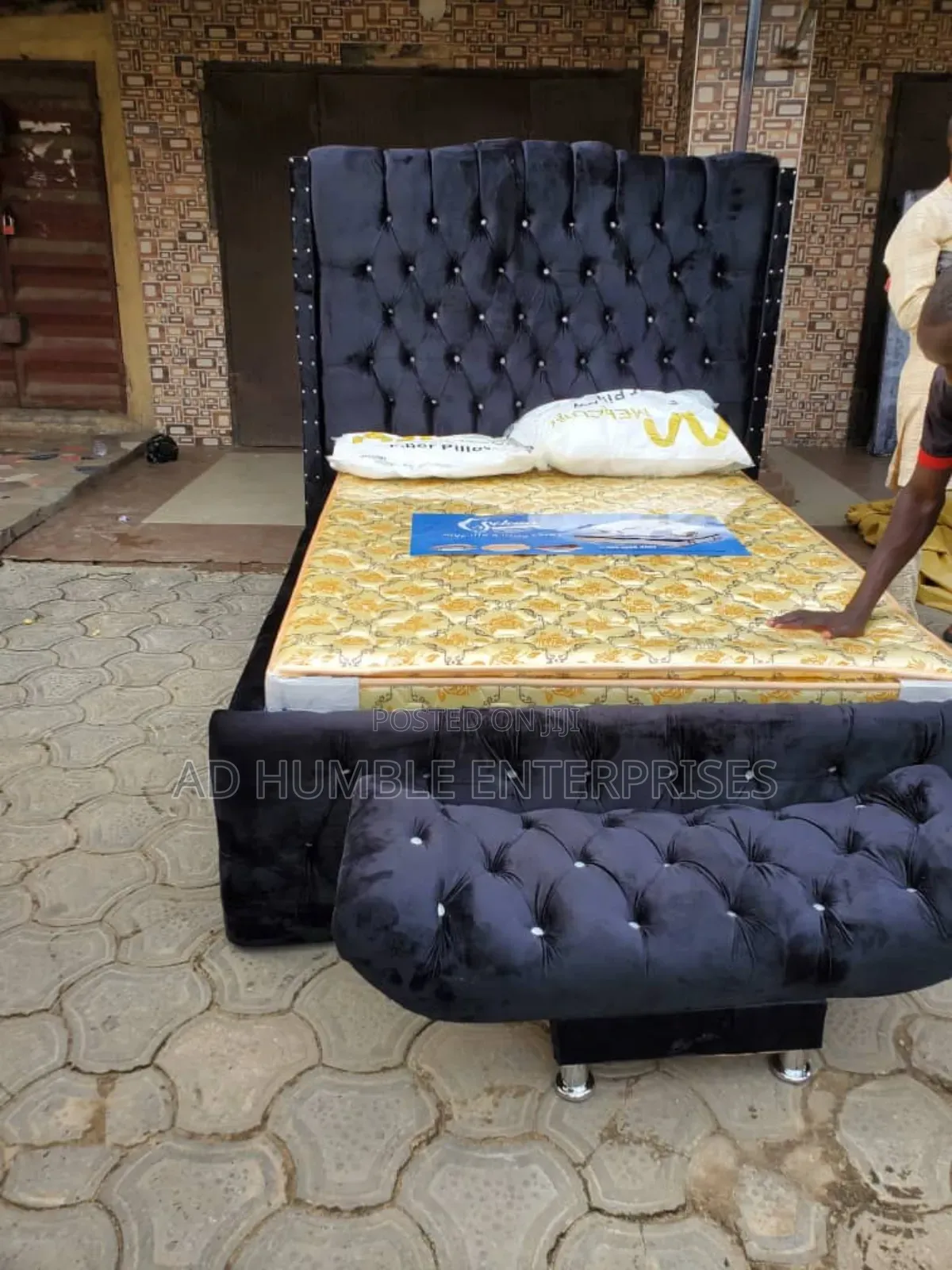 Black Simple Bed.