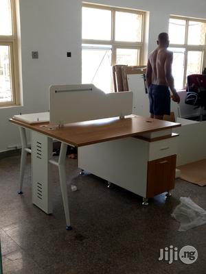 2man Workstation With Metal Legs