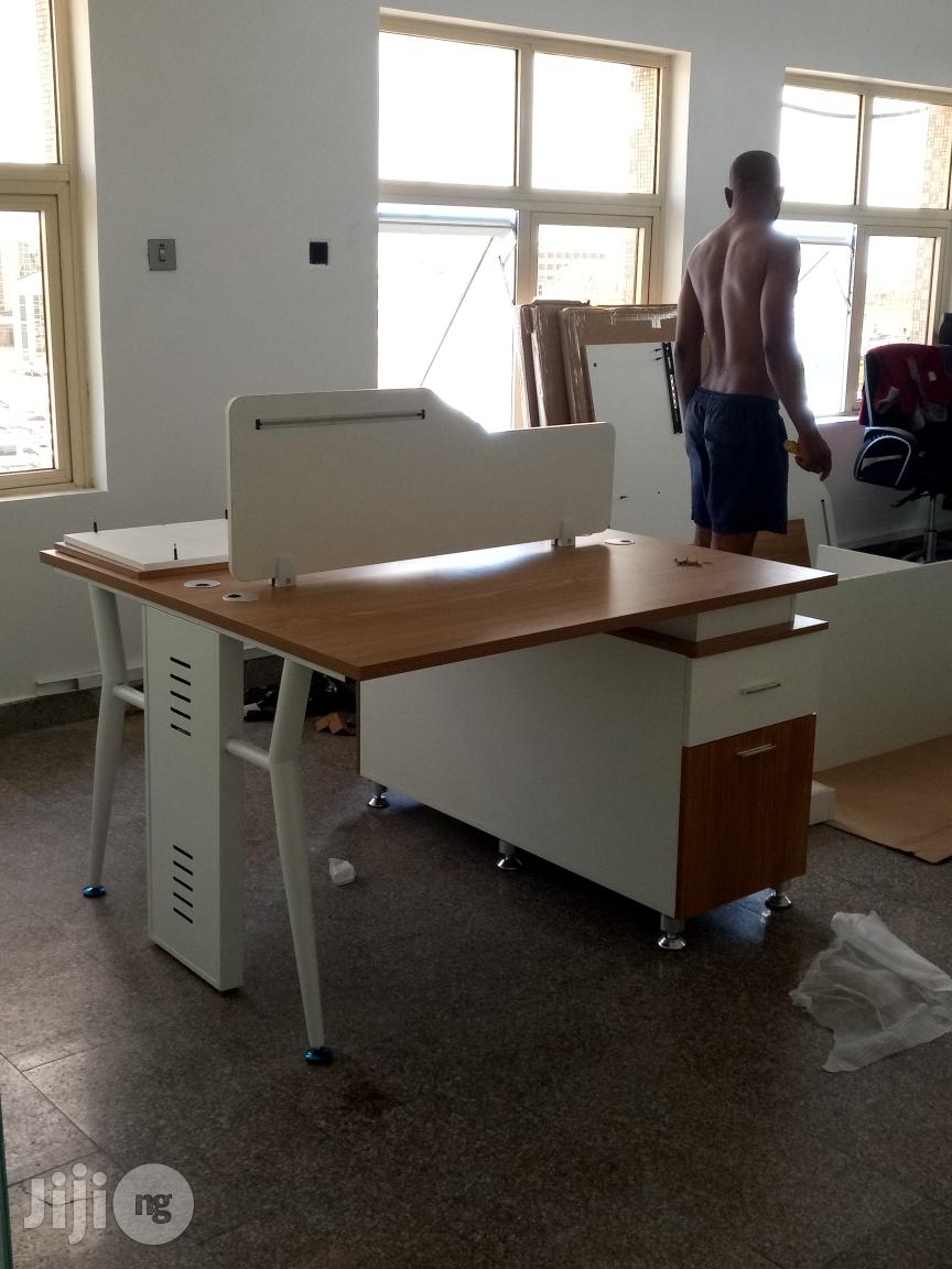 2man Workstation With Metal Legs