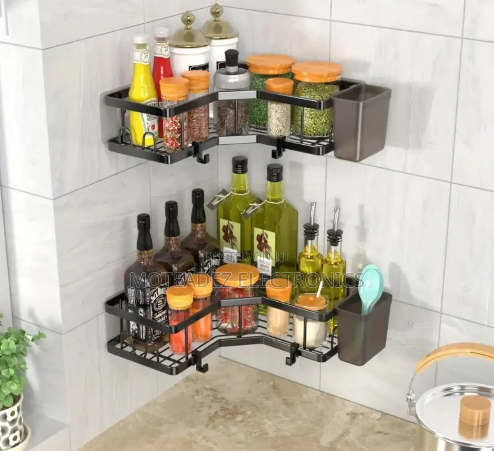 2in1 L-Shaped Multipurpose Kitchen/Bathroom Wall Corner Rack
