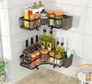 2in1 L-shaped Multipurpose Kitchen/Bathroom Wall Corner Rack
