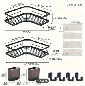 2in1 L-Shaped Multipurpose Kitchen/Bathroom Wall Corner Rack