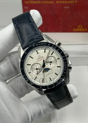 Original Omega Speedmaster Black Genuine Leather Strap Watch