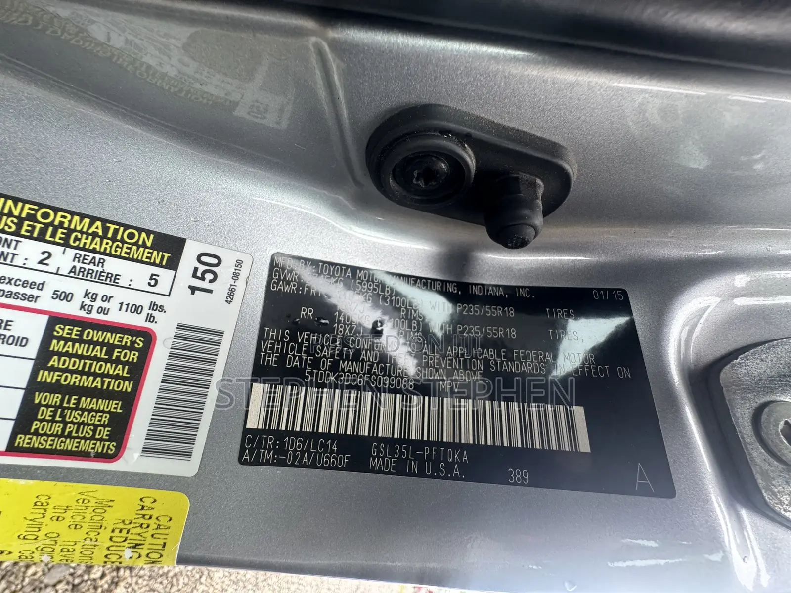 Toyota Sienna 2015 Silver