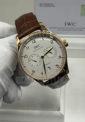 Original Iwc Schaffhausen Brown Genuine Leather Strap Watch