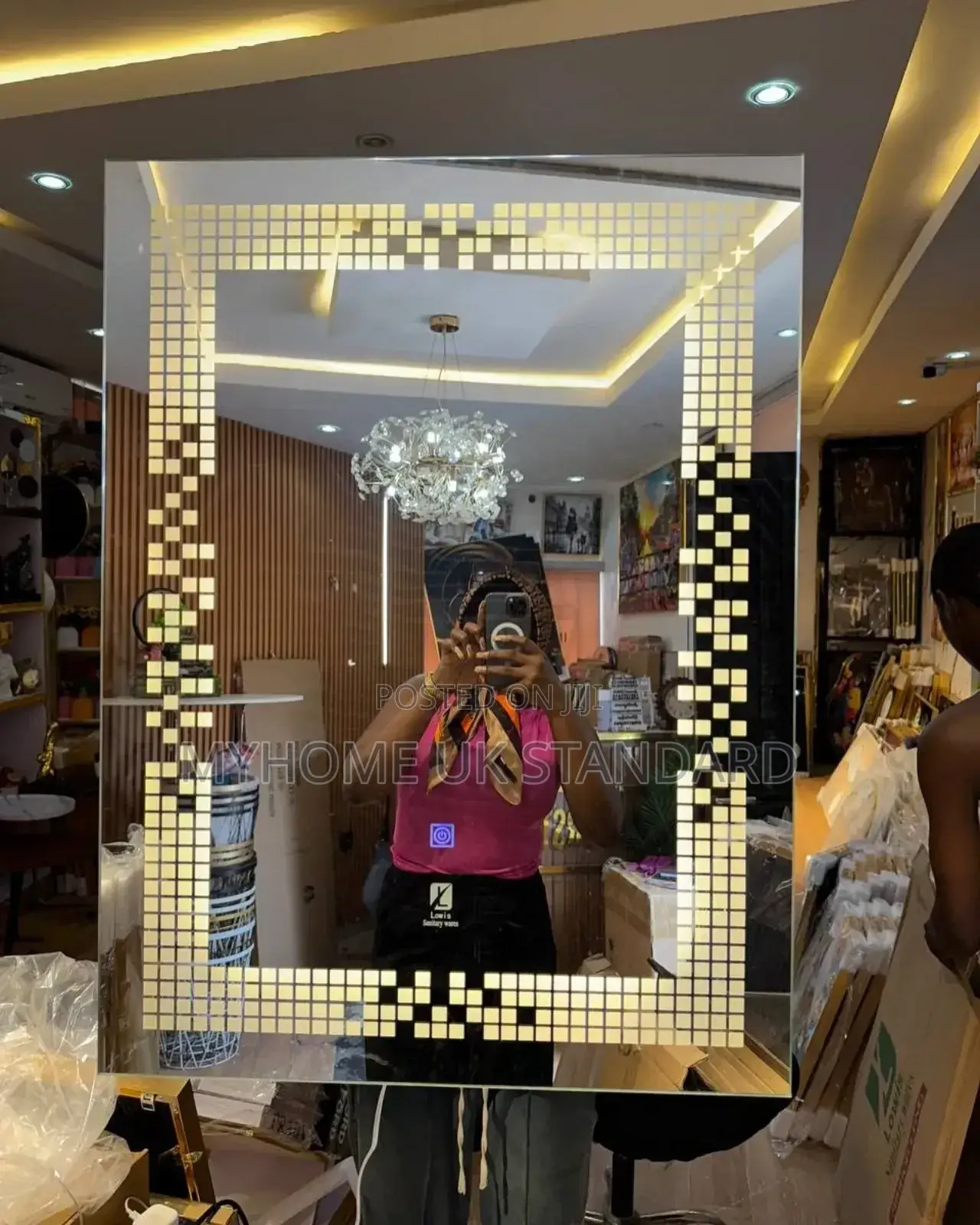 Luxury Mirror With Light With Designs 80*60 Screen Touch