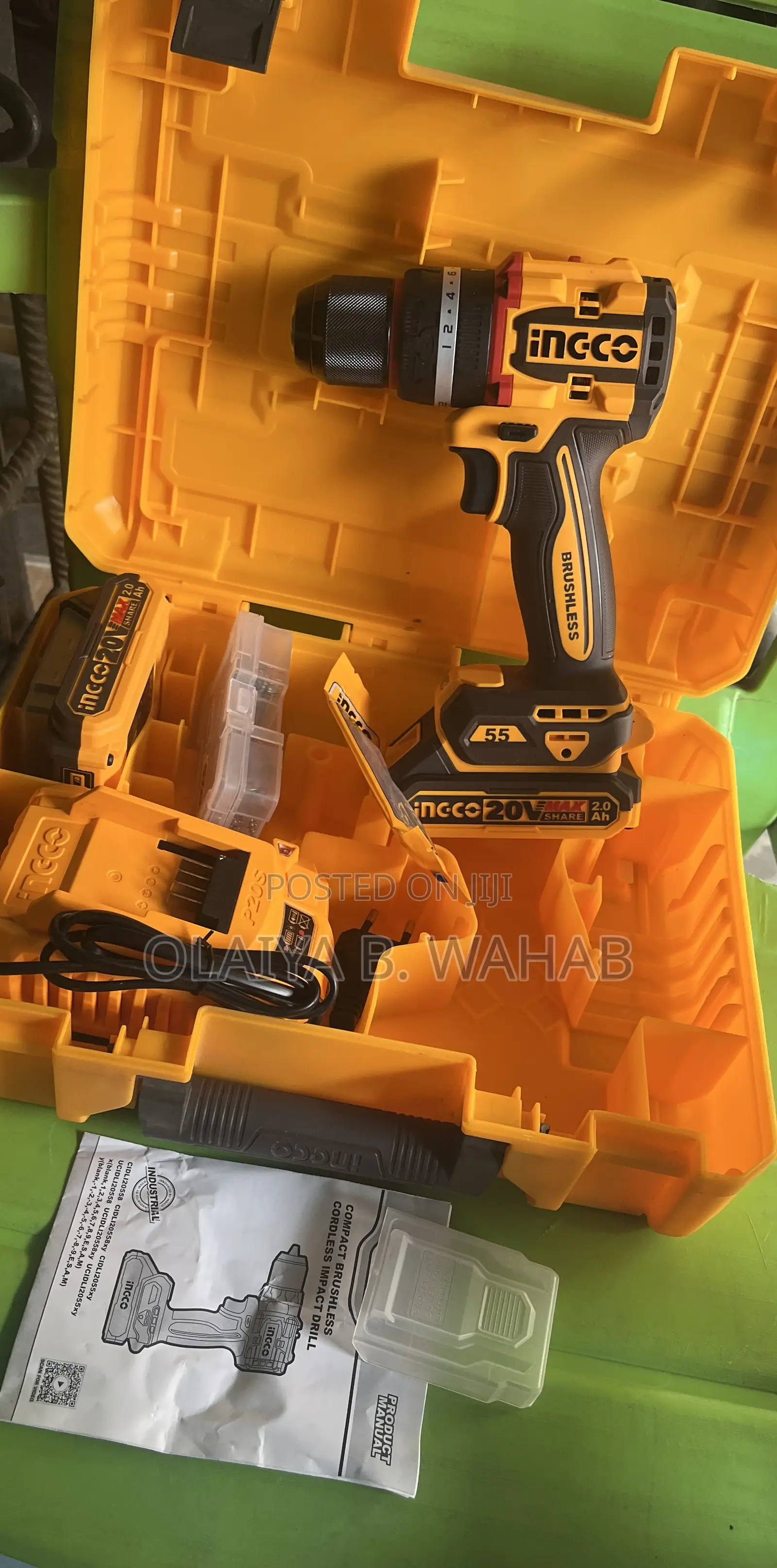 Ingco Compact Brushless Cordless Impact Drill – 20v Powerful Tool