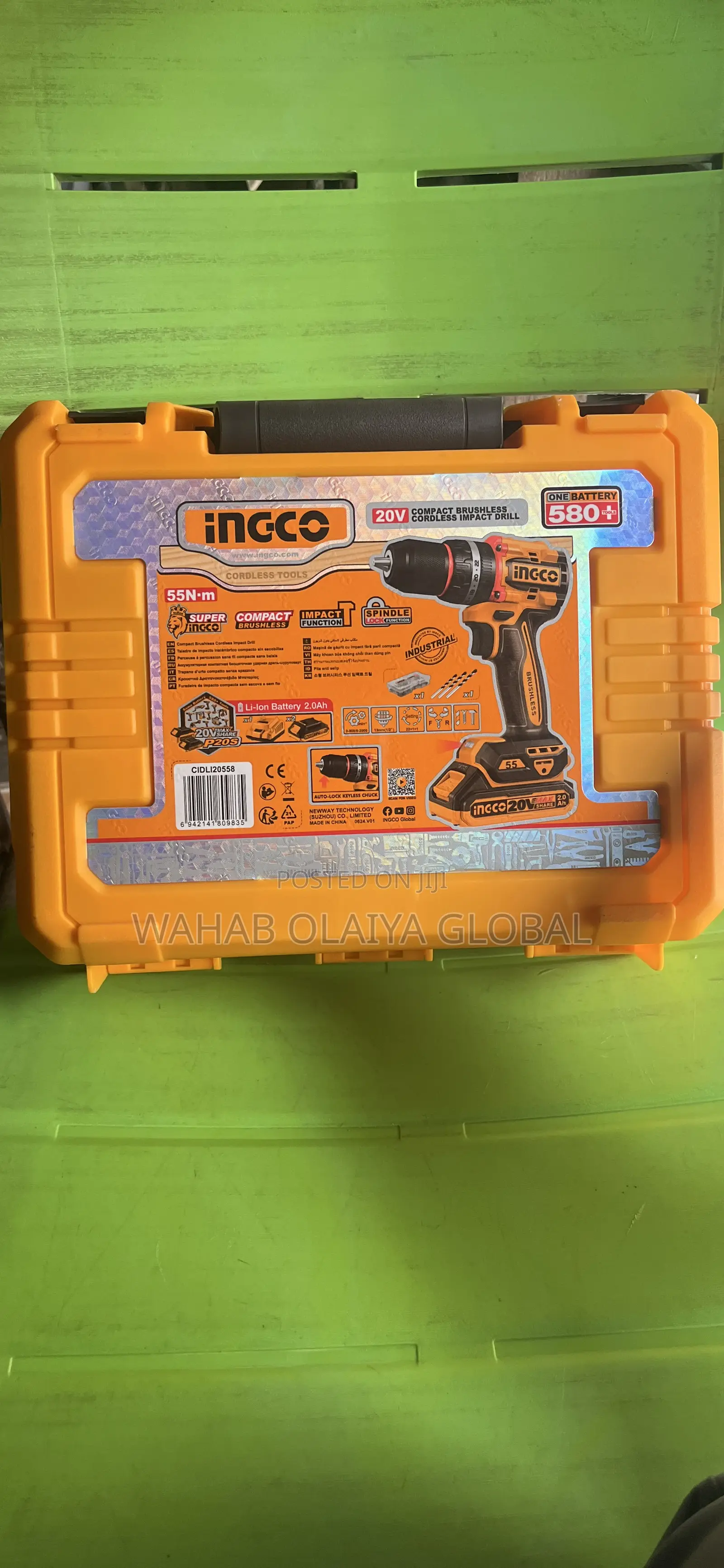 Ingco Compact Brushless Cordless Impact Drill – 20v Powerful Tool