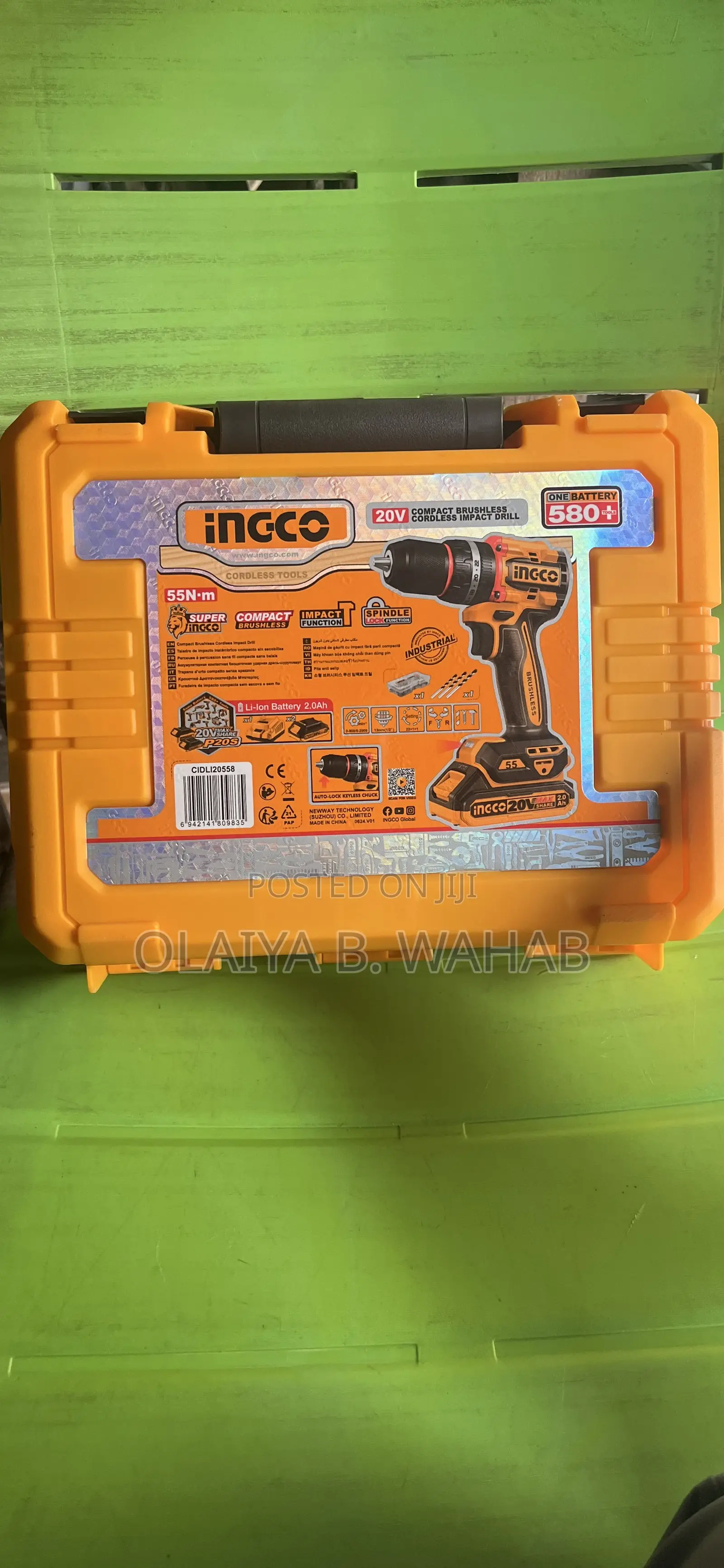 Ingco Compact Brushless Cordless Impact Drill – 20v Powerful Tool