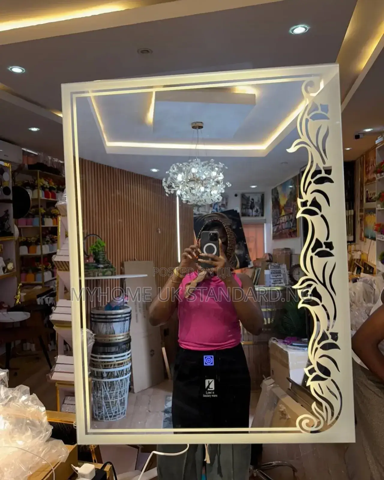 Luxurious Square Led Mirror With Light 80*60
