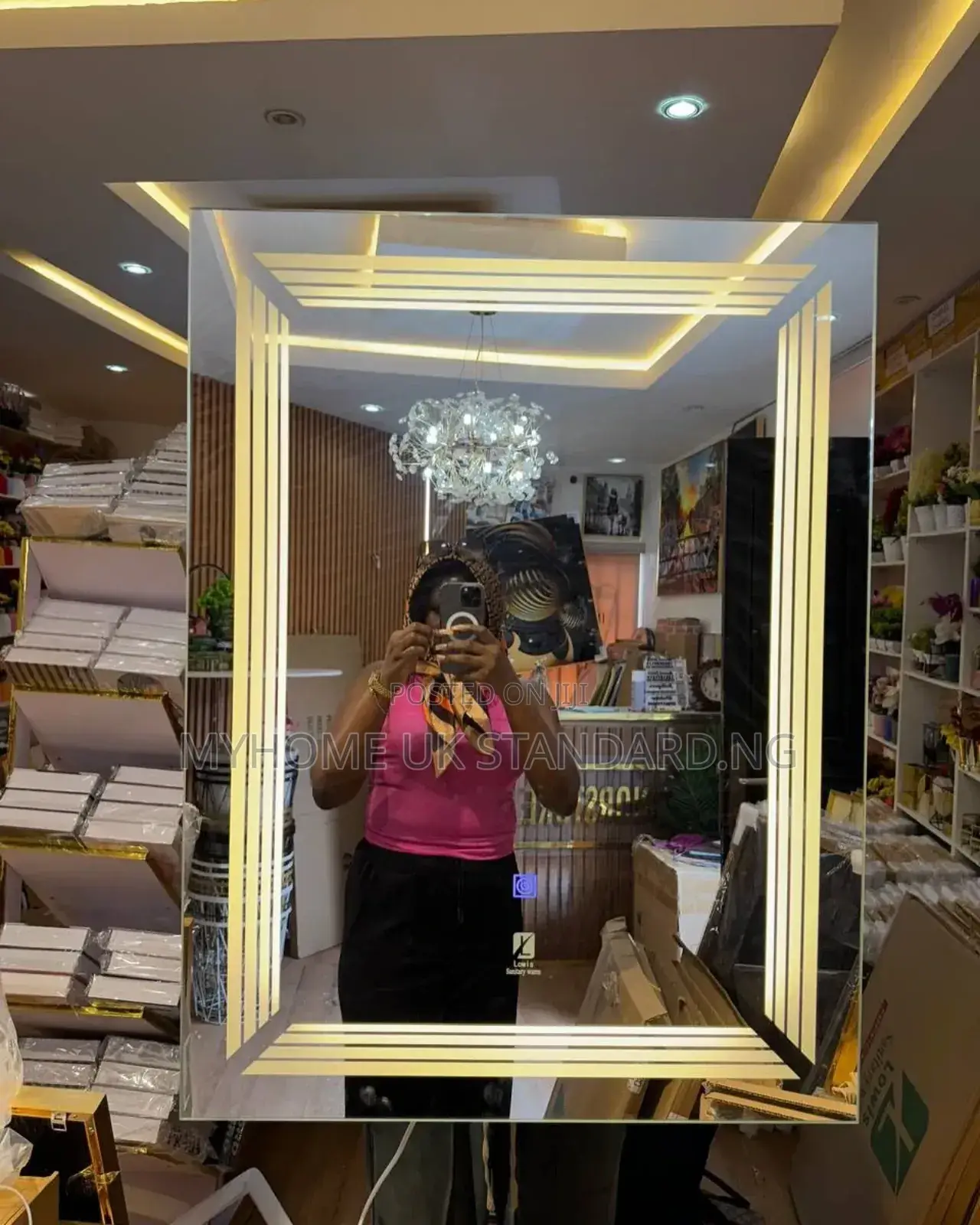 Luxurious Square Led Mirror With Light 80*60