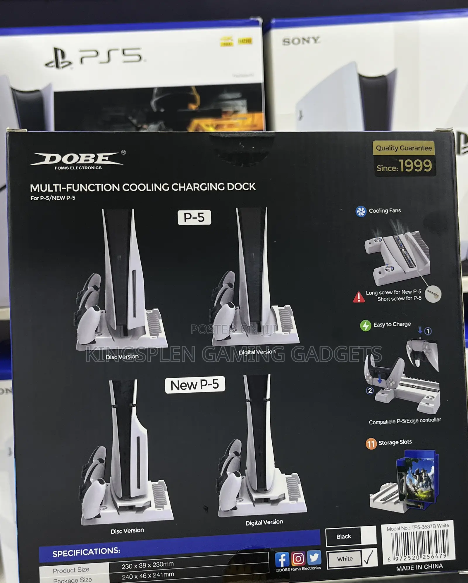 Multi-Functional Cooling Charging Dock for Ps5