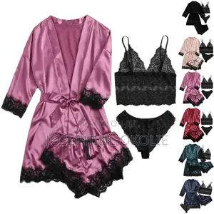 4 in 1 Set Lingerie Nightwear Peach Color Avail