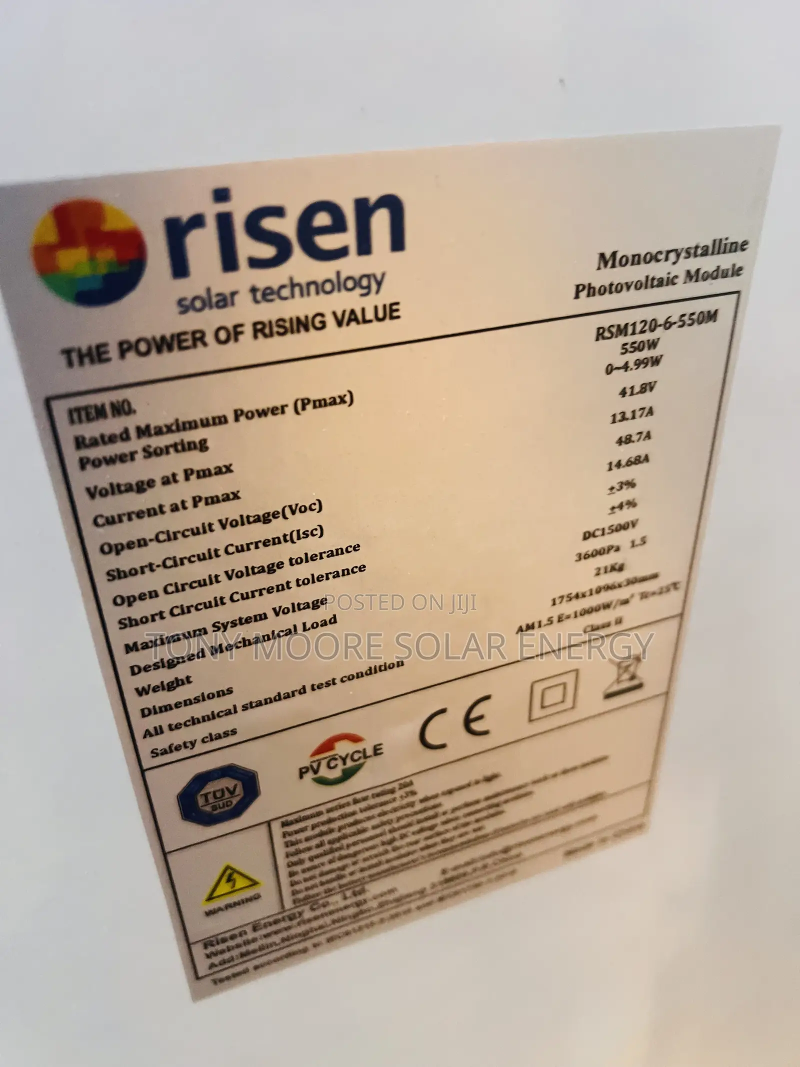 550w All Black Solar Panel
