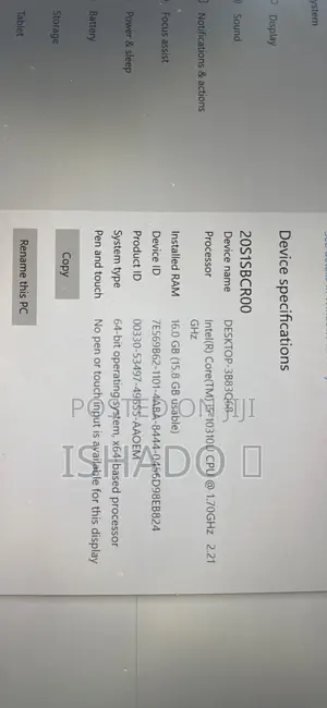 Laptop Lenovo ThinkPad T14 G1 16GB Intel Core I5 SSD 256GB