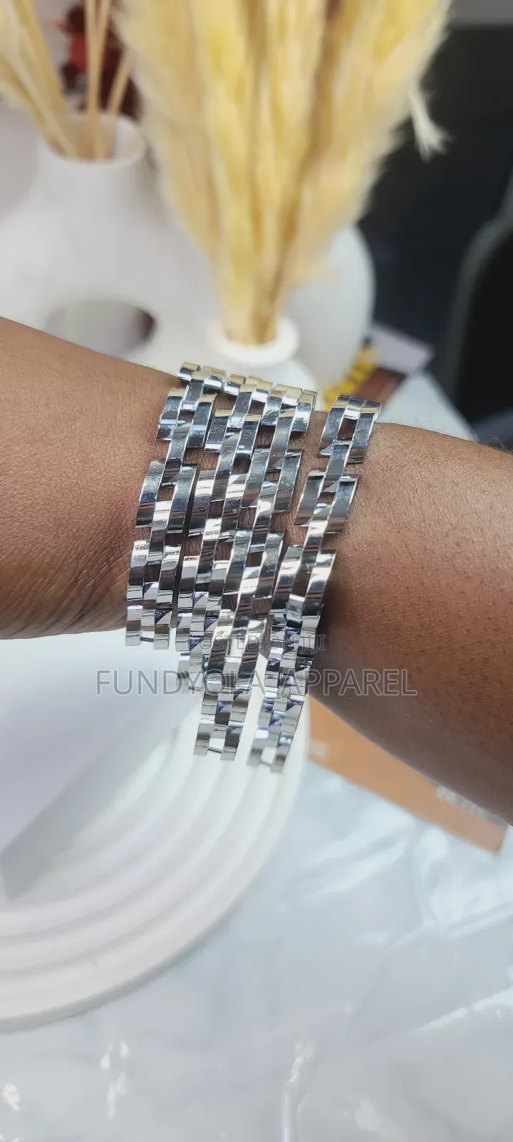 Silver Plain Hand Chain Bracelet