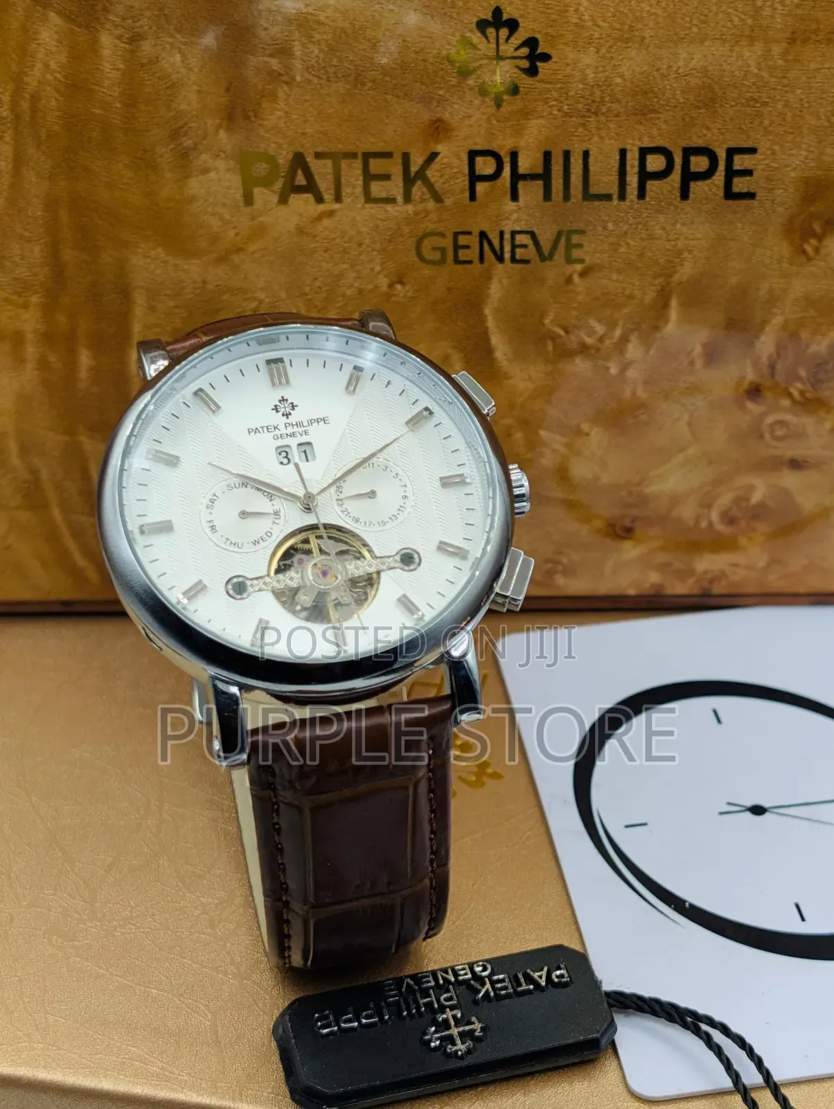 Patek Philippe Automatic-Chronograph-Brown-Leather 