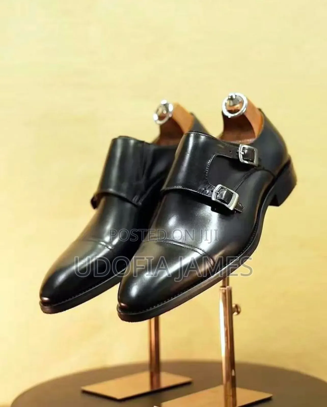 Brown and Black Monk Strap Shoes
