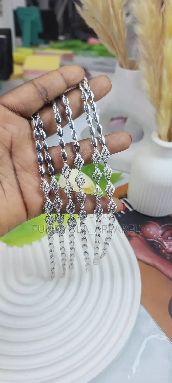 Silver Cz Hand Chain