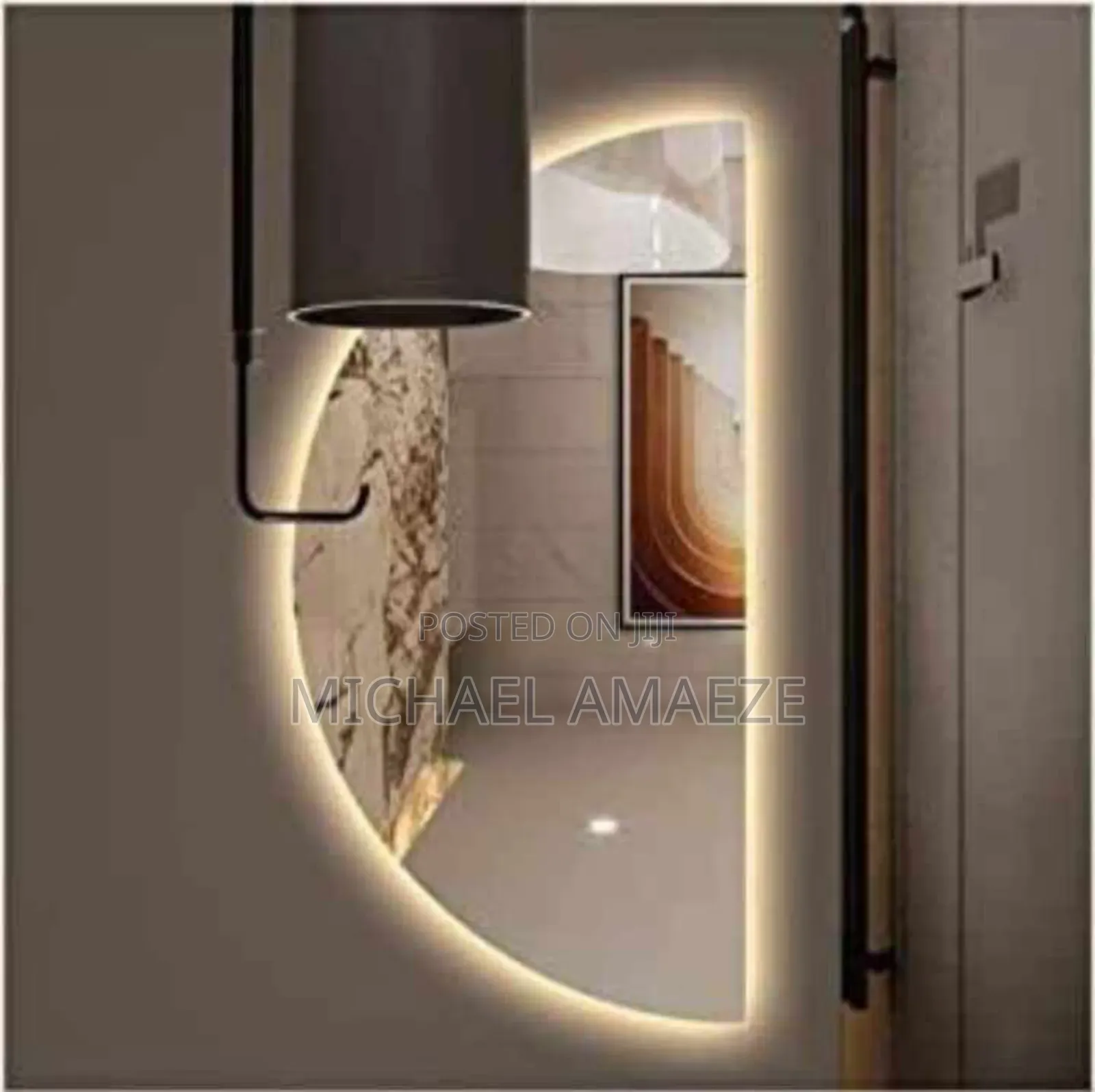 Half Moon Mirror 80 by 60 Cm