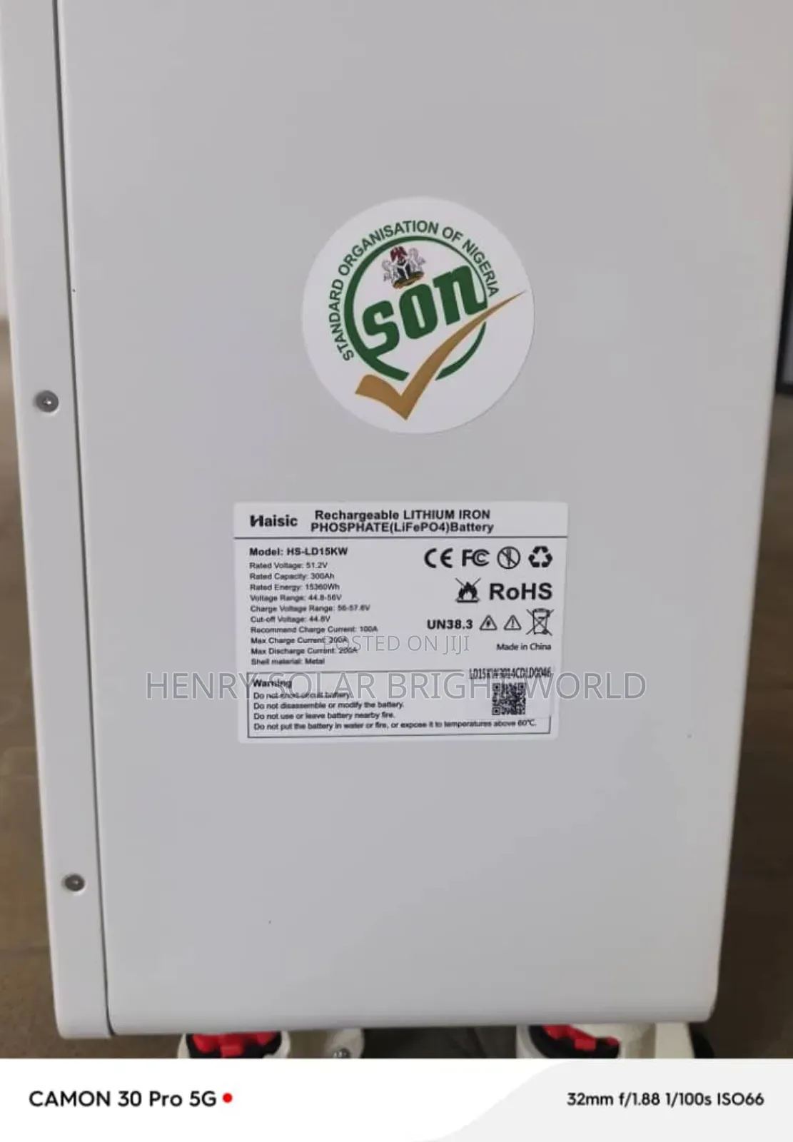 Haisic 15kwh 51.2v Lithium Battery