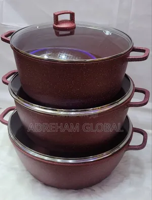 Uakeen Quality 6pcs Granite Pot Induction- 44cm,40cm 36cm