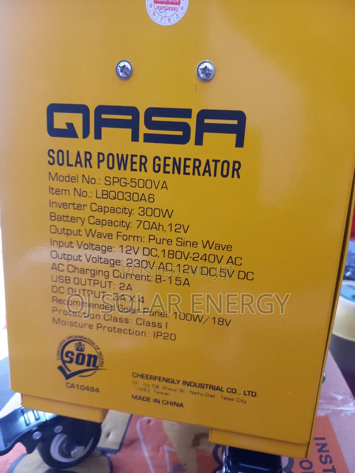500w Qasa Solar Generator/System