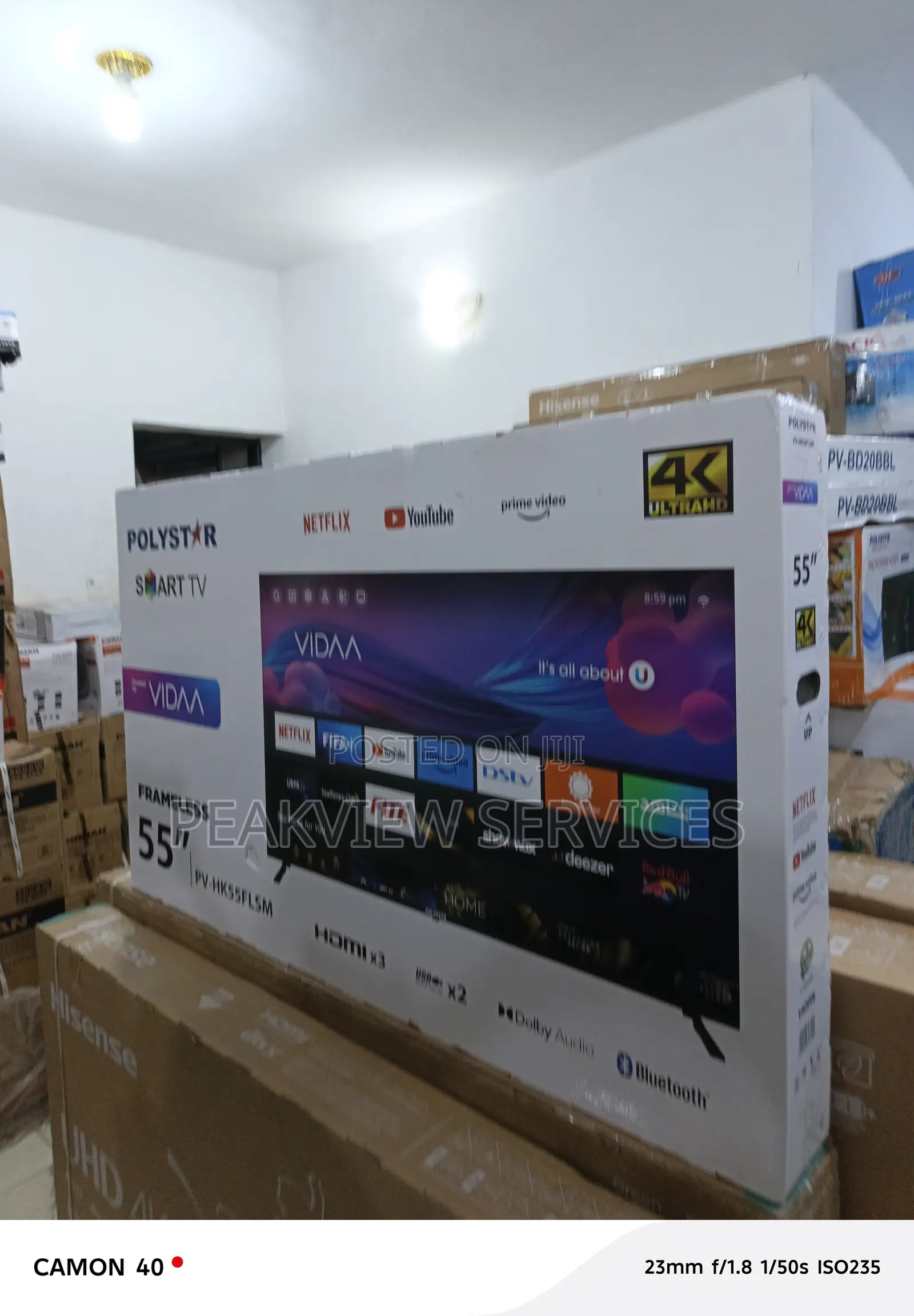 Polystar 55′′ Smart Android Tv Frameless, Hdr, Dual Hdmi