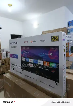 Polystar 55′′ Smart Android Tv Frameless, Hdr, Dual Hdmi