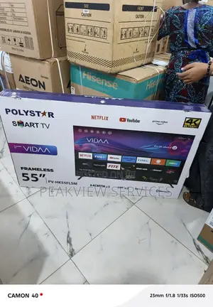 Polystar 55′′ Vidaa Smart Tv – Upscaler, Bright Panel