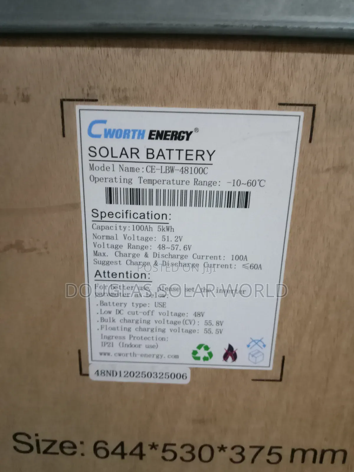 C Worth Energy Lithium Battery 5 KWH
