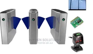 Barcode Automatic Turnstiles , Flap Barrier Turnstile Door