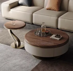 Round Wood Center Table Set