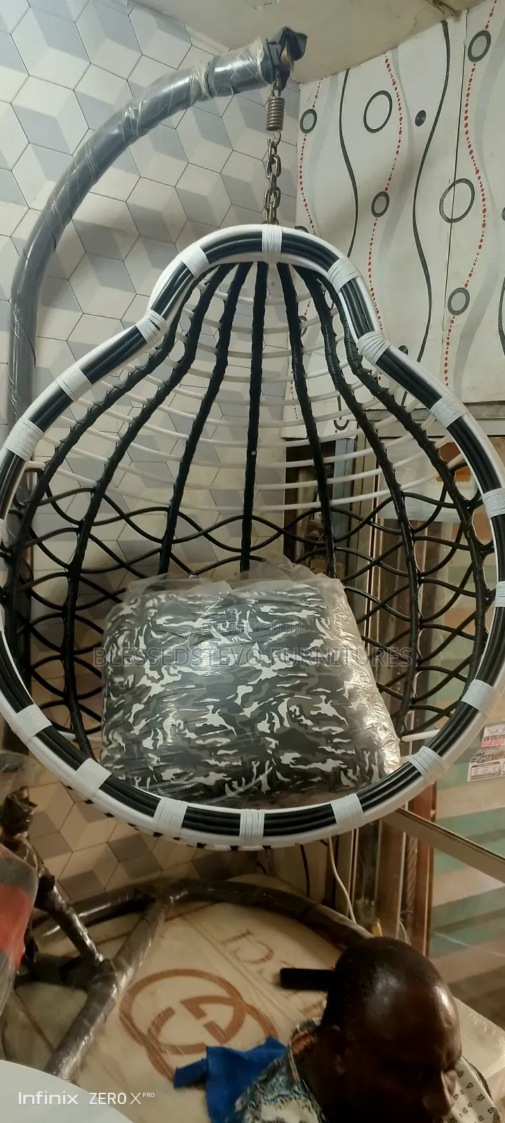 Black and White Swing Chair