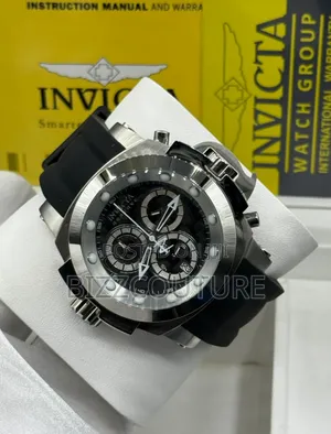 Photo - Original Invicta Chronograph, Black Rubber Strap Watch