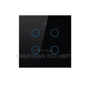 4 Gang Black Smart Wifi Light Switch – Tuya