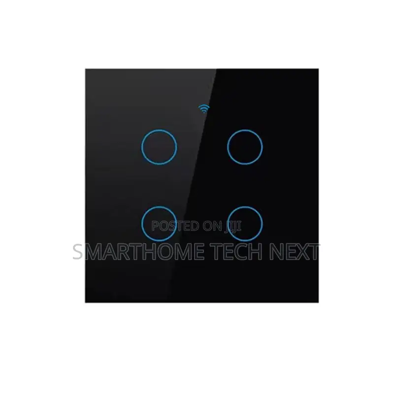 4 Gang Black Smart Wifi Light Switch – Tuya