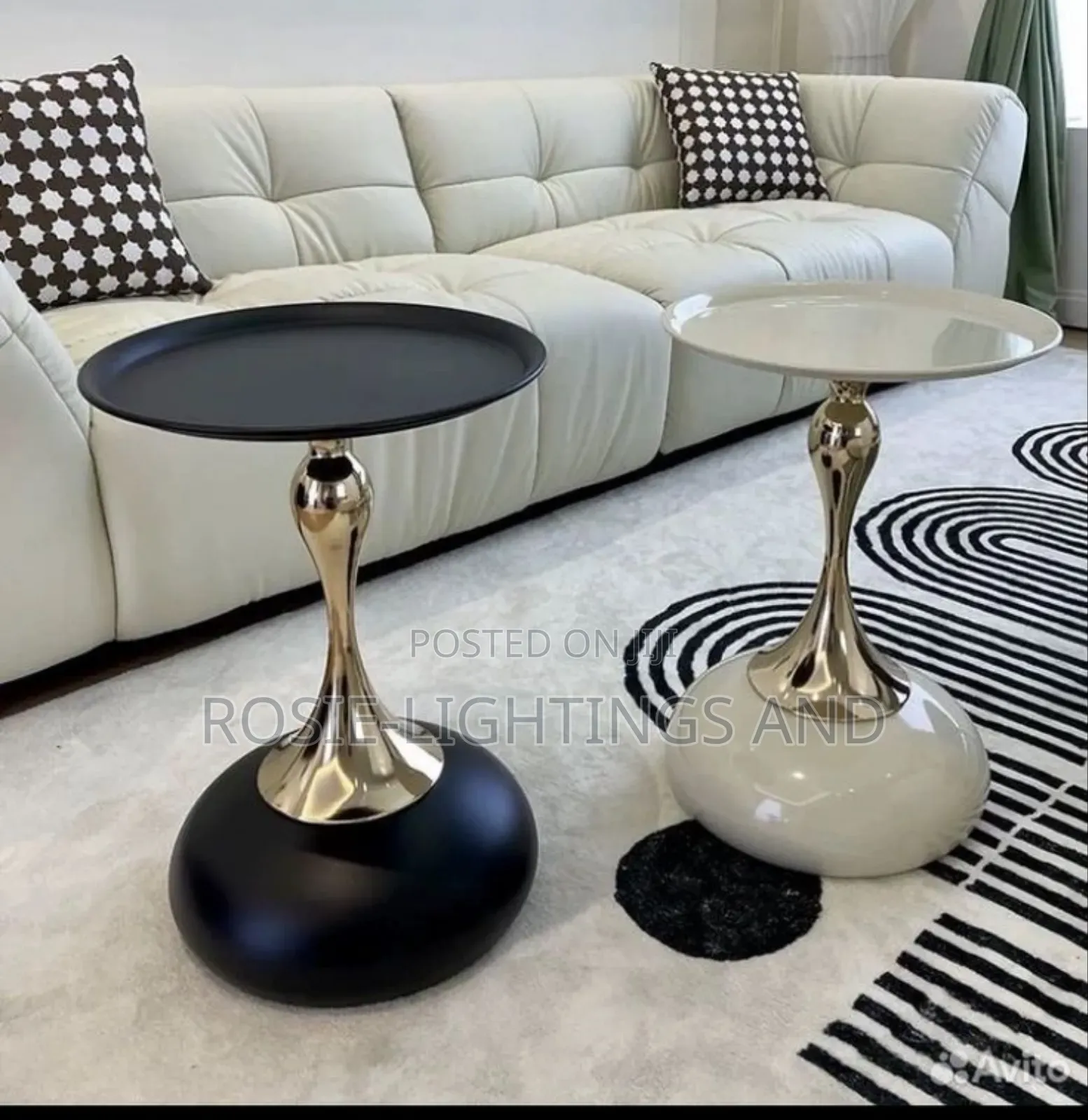 Luxury Steel Top Coffee Side Stool Table