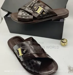 Italian Black Leather Slippers