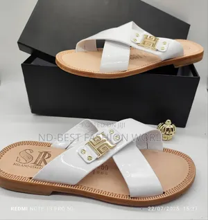 White Leather Italian Slippers