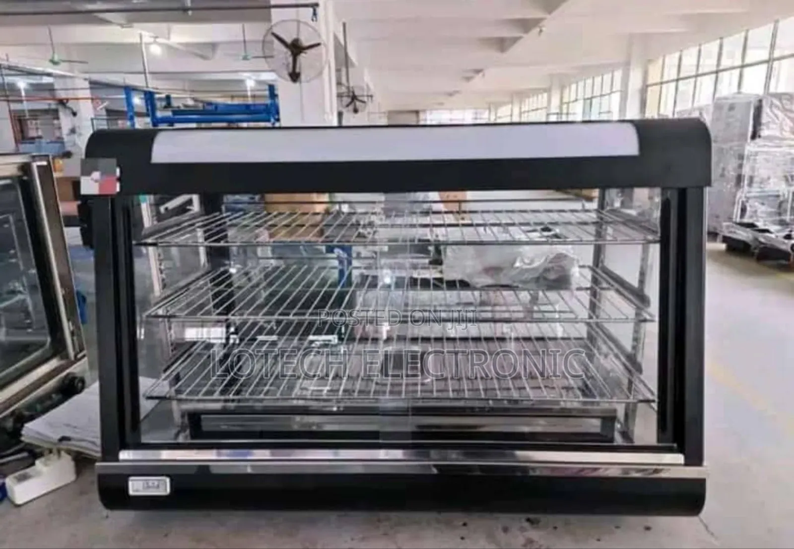  3-Plate Snack Warmer – Stainless Steel Glass Display 