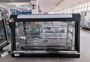  3-Plate Snack Warmer – Stainless Steel Glass Display 