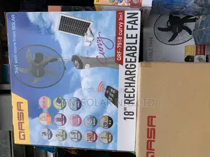 Ac Dc Qasa Solar Rech.Standing Fan With Panel Bd Bulb