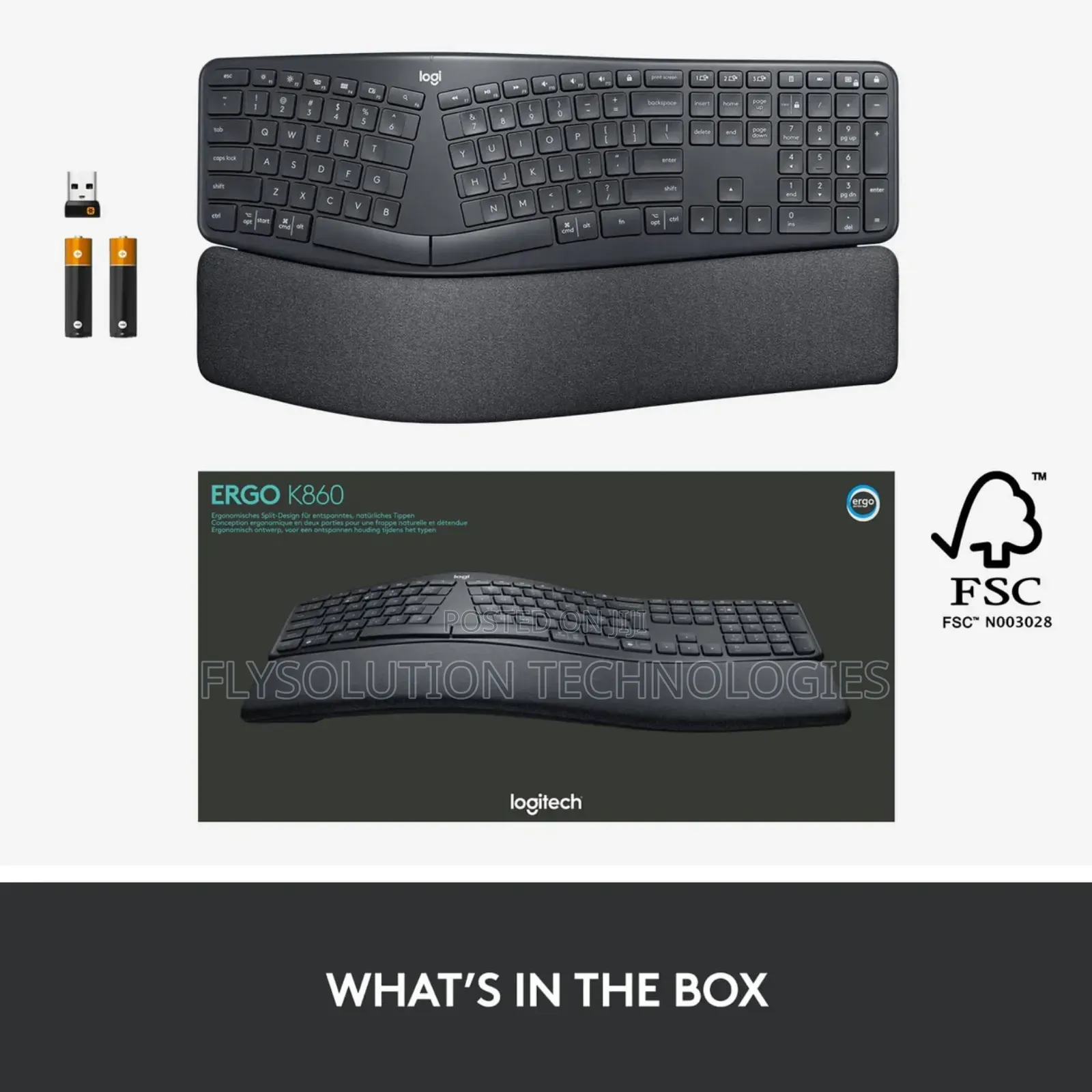 Logitech Ergo Wireless Keyboard - Black