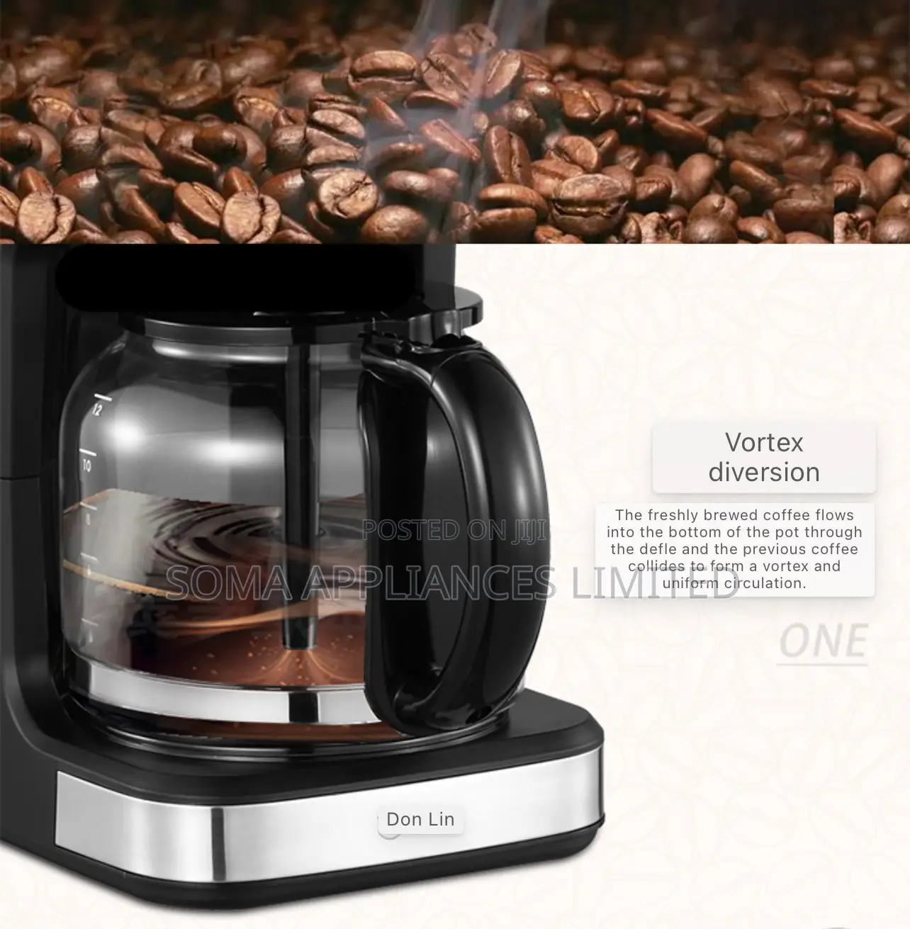 Donlim Dl-Kf400s Automatic Drip Coffee Machine