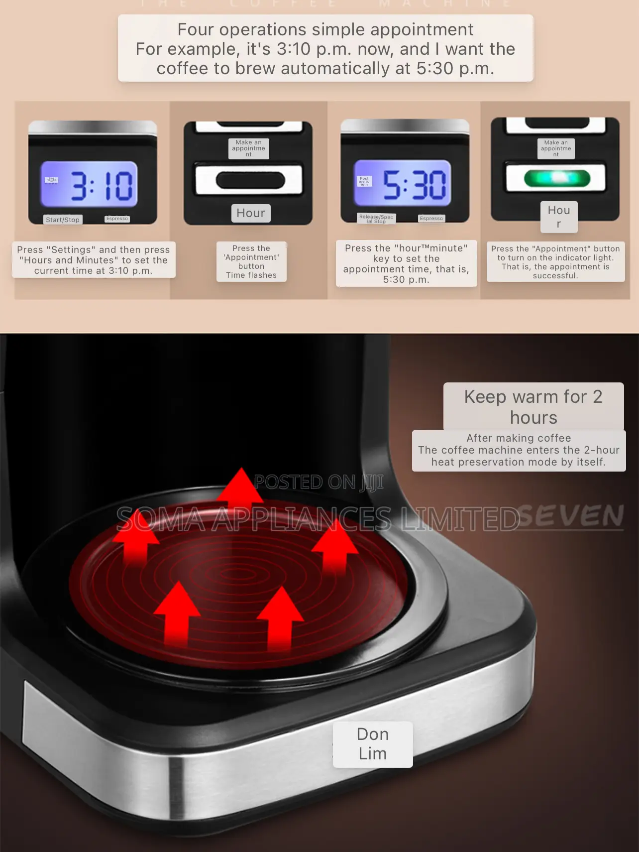 Donlim Dl-Kf400s Automatic Drip Coffee Machine