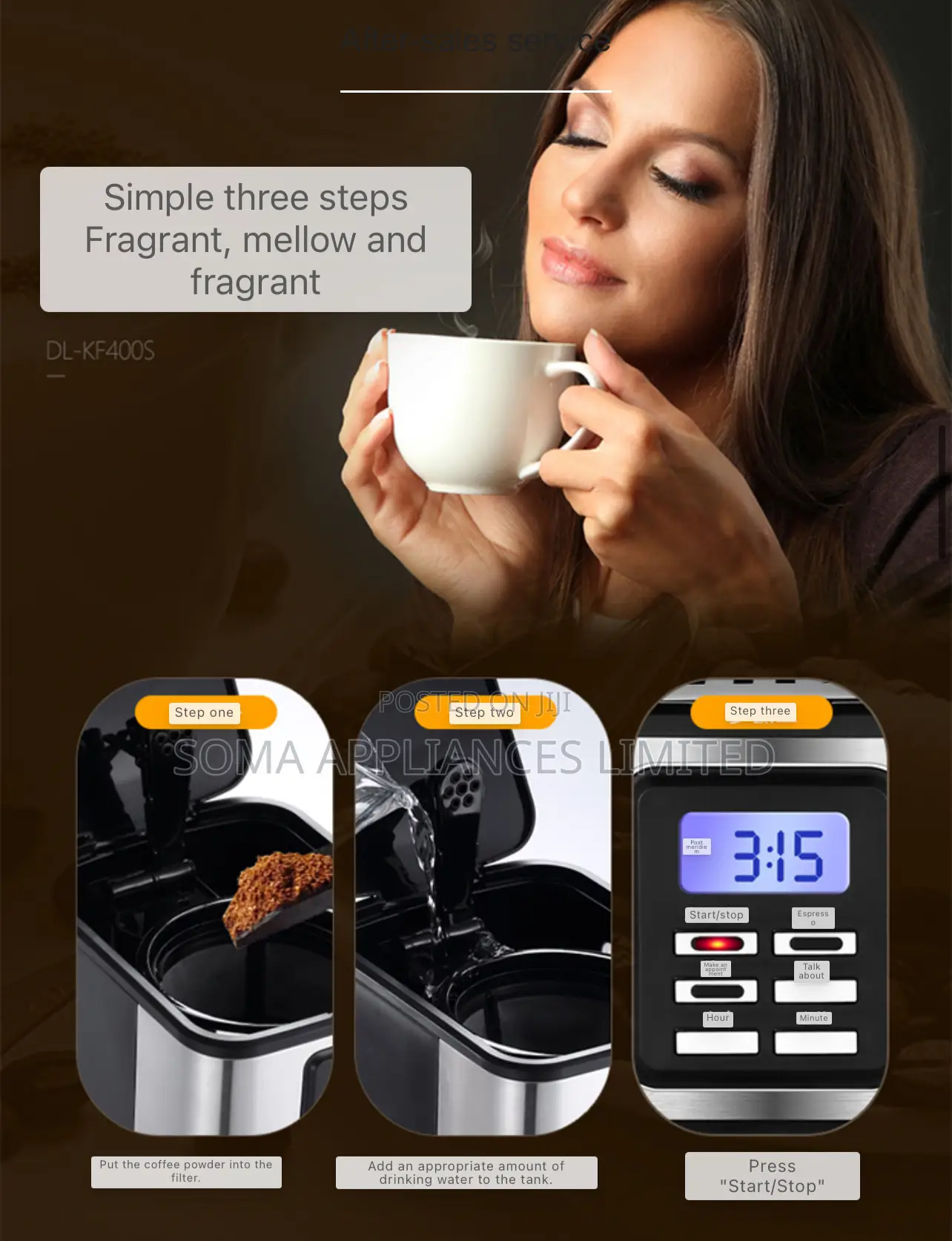 Donlim Dl-Kf400s Automatic Drip Coffee Machine