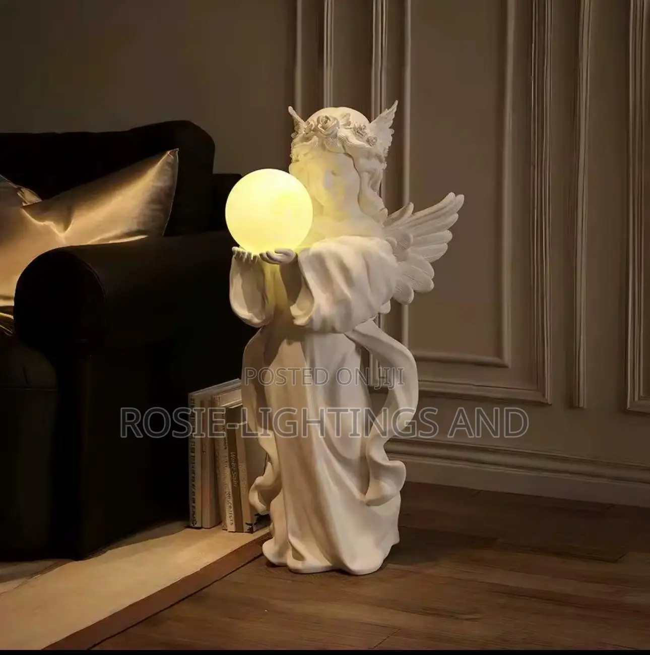 Modern Home Decor Angel Luminous Statue In White